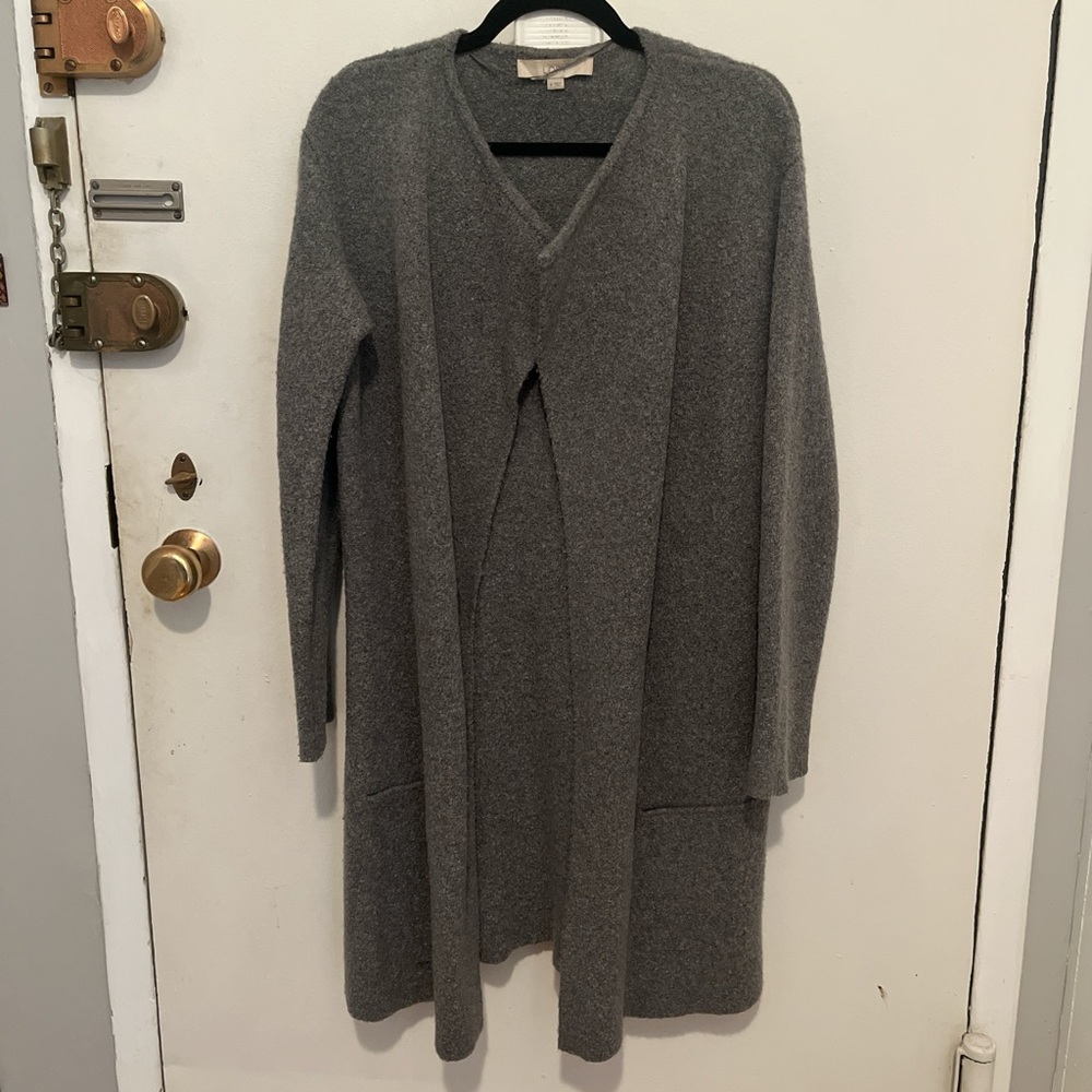 LOFT Marled Wool-blend Open Coatigam | Sz. M | Gently worn